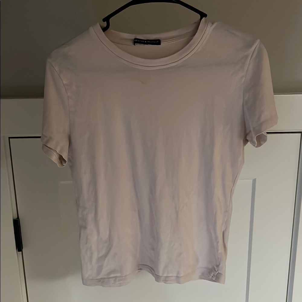 Brandy Melville Soft Cream Short Sleeve Tee